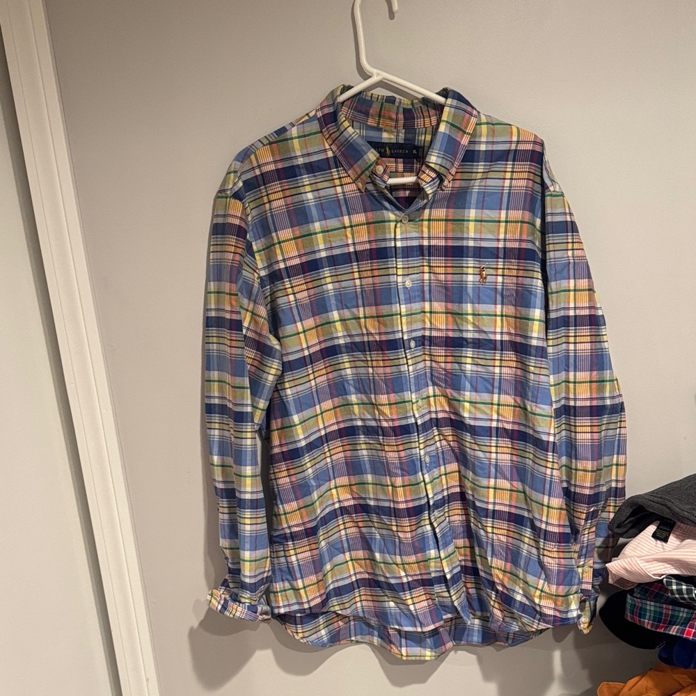 Ralph Lauren Multicolor Plaid Casual Button Down Shirt